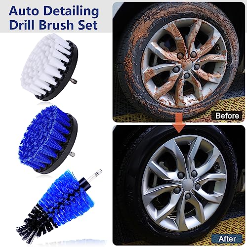 Car Detailing Kit 25PCS Interior Cleaning Set with Drill Brush and Washing Mitt M914