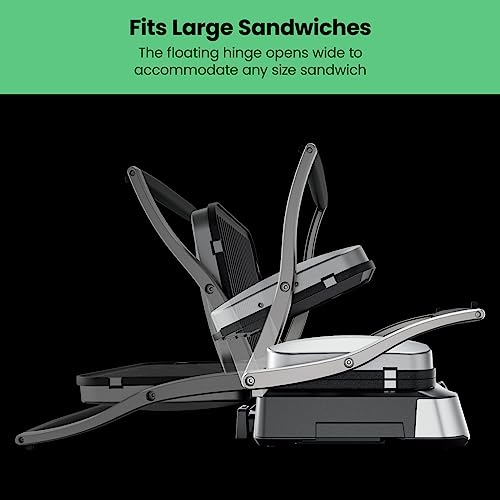 Chefman Panini Press Grill and Gourmet Sandwich Maker, Non-Stick, 4 Slice, Black U13044