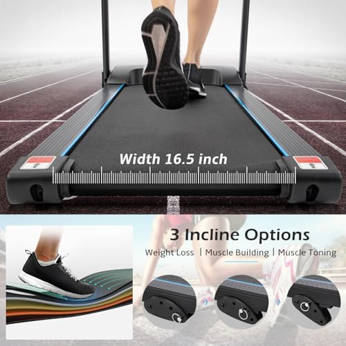Folding Treadmill with Incline, 330 LBS Capacity, 3.5HP Electric Running Machine for Home D271