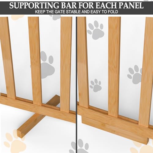 Foldable Dog Gate for Small Dogs, 3-Panel Freestanding Pet Safety Fence L174108