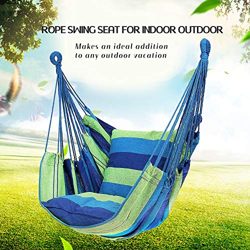 Hommtina Hammock Chair Hanging Rope Swing, Max 300 Lbs, Dark Gray W16807