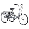 24'' Adult Tricycles 7 Speed, Adult Trikes 3 Wheel Bikes, Three-Wheeled Bicycles Cruise Trike with Shopping Basket for Seniors, Women and Men Outdoor/Shopping/Recreation/Picnic
