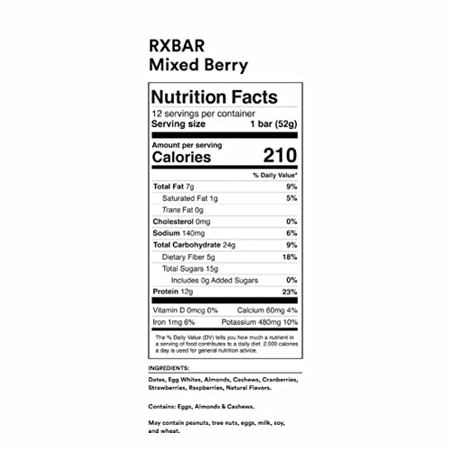 RXBAR Protein Bars, Mixed Berry, 12 Count Z622368