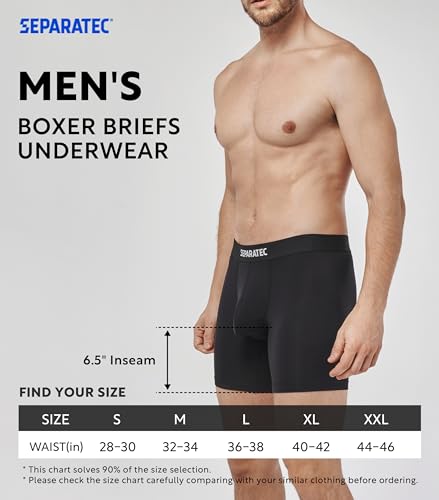 Separatec Men’s Boxer Briefs with Dual Pouch Support, 3 Pack O586
