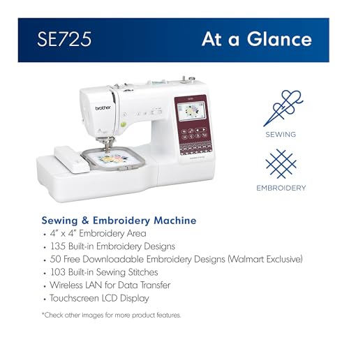 Brother SE725 Computerized Sewing and Embroidery Machine, Renewed Z516724