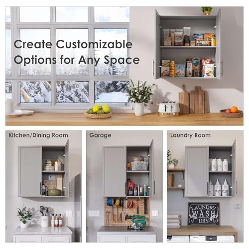 FIMELLO 30" White Wall Cabinet with Adjustable Shelf W977