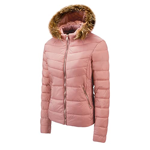 Women's Winter Casual Puffer Jacket Quilted Lightweight Warm Hooded Coat