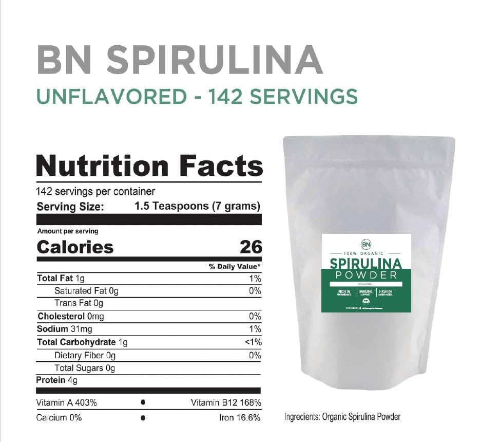 Organic Spirulina Powder 1kg USDA Certified Vegan Superfood C703