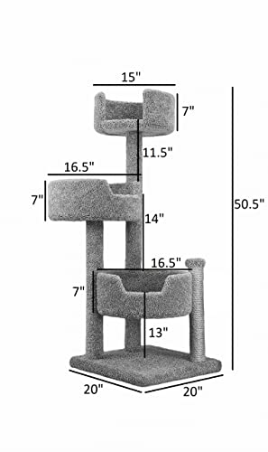 Cat Tree for Big Cats with Wood and Carpet R8795