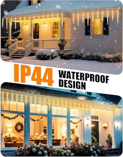 Icicle Lights for Outside with Remote, 30ft 150 LED, Cool White X82678
