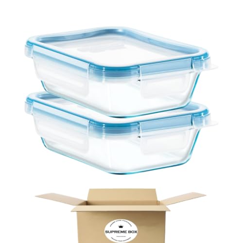 SUPREME BOX Snapware 2-Cup Total Solution Rectangle Food Storage Pyrex Glass Containers (Pack of 2)