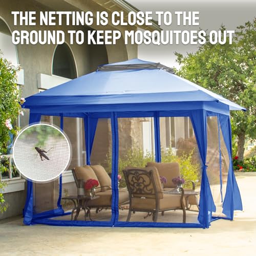 CROWN SHADES 13x13 Pop Up Gazebo with Wheeled STO-N-Go Cover Bag (Grey) N449398