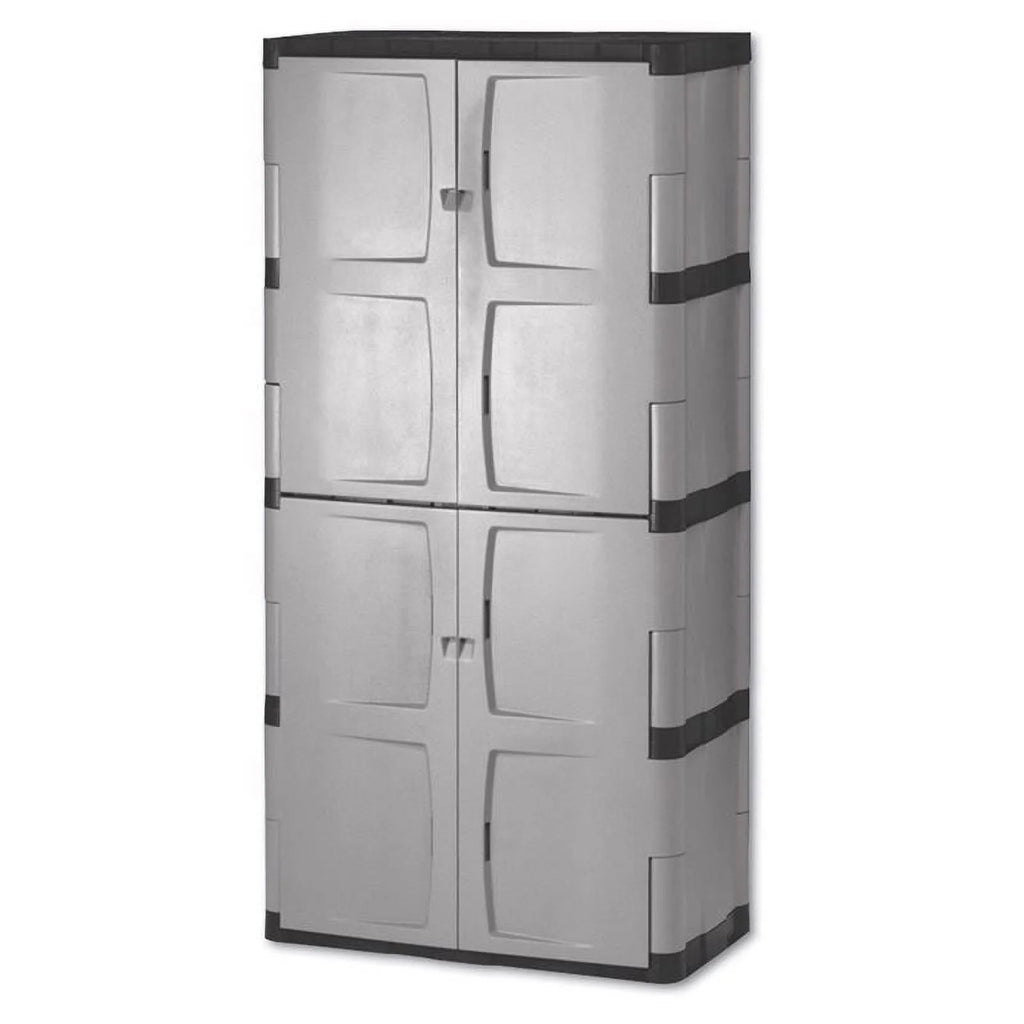 Rubbermaid Double-Door Storage Cabinet, 36"W x 18"D x 72"H, Gray/Black Z83256