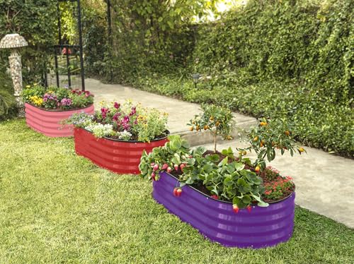 Galvanized Raised Garden Bed 4×2×1 ft Metal Planter Box for Vegetables, Flowers M146044