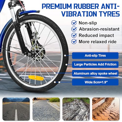 MOOITZ Adult Tricycle 20 Inch 3-Wheel Low Step-Through Cruiser Bike with Baskets X437