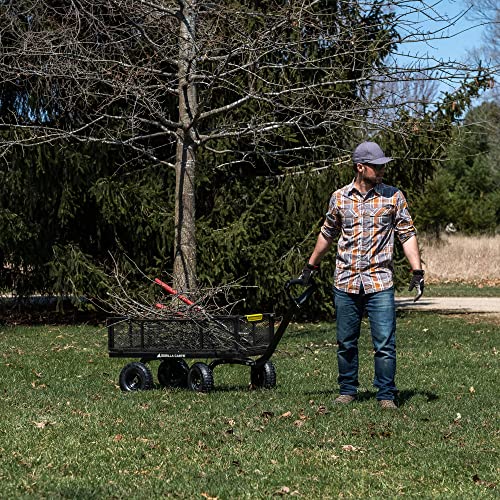 Gorilla Carts Steel Utility Wagon with Removable Side Panels, 4 Cu Ft, 900 lb Capacity, Black Q3248