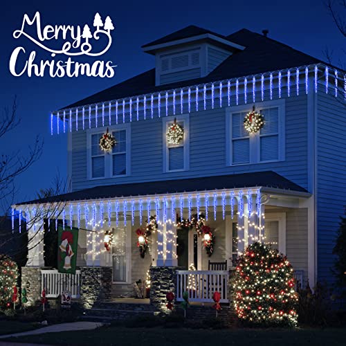 Brightown Christmas Meteor Shower Lights Outdoor 30ft 720 LED Waterproof Blue T277924