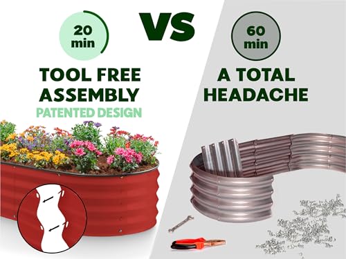 Galvanized Raised Garden Bed 4×2×1 ft Metal Planter Box for Vegetables, Flowers M146044