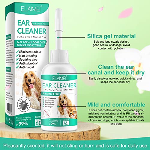 Dog Ear Cleaner Treatment for Itchy Inflamed Ears, 60ml Q20044