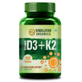 Himalayan Organics Vitamin D3 600 IU + K2 as MK7 Supplement | Supports Stronger Immunity & Bone & Heart Health | Healthy Heart For Men And Women - 120 Veg Tablets