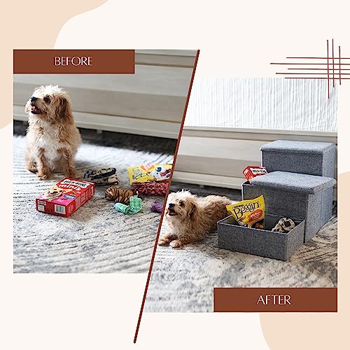 Collapsible Dog Stairs by Tidy Niches for Small Dogs, Grey D92538