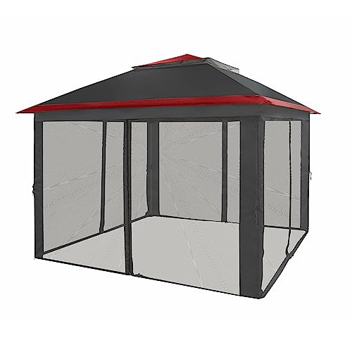 CROWN SHADES 13x13 Pop Up Gazebo with Wheeled STO-N-Go Cover Bag (Grey) N449398