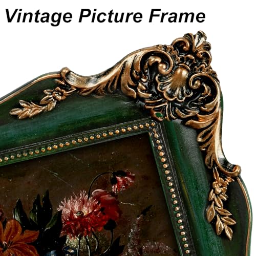 Black Vintage Picture Frame with Mat for 5x7 or 8x10 Photos E9622