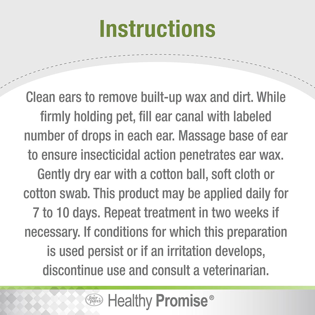 Four Paws Healthy Promise Aloe Ear Mite Treatment for Cats E174