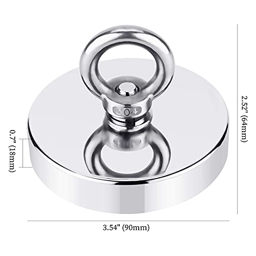 FINDMAG Magnet Fishing Kit with Case 1000 LBS Neodymium Round Magnet D111