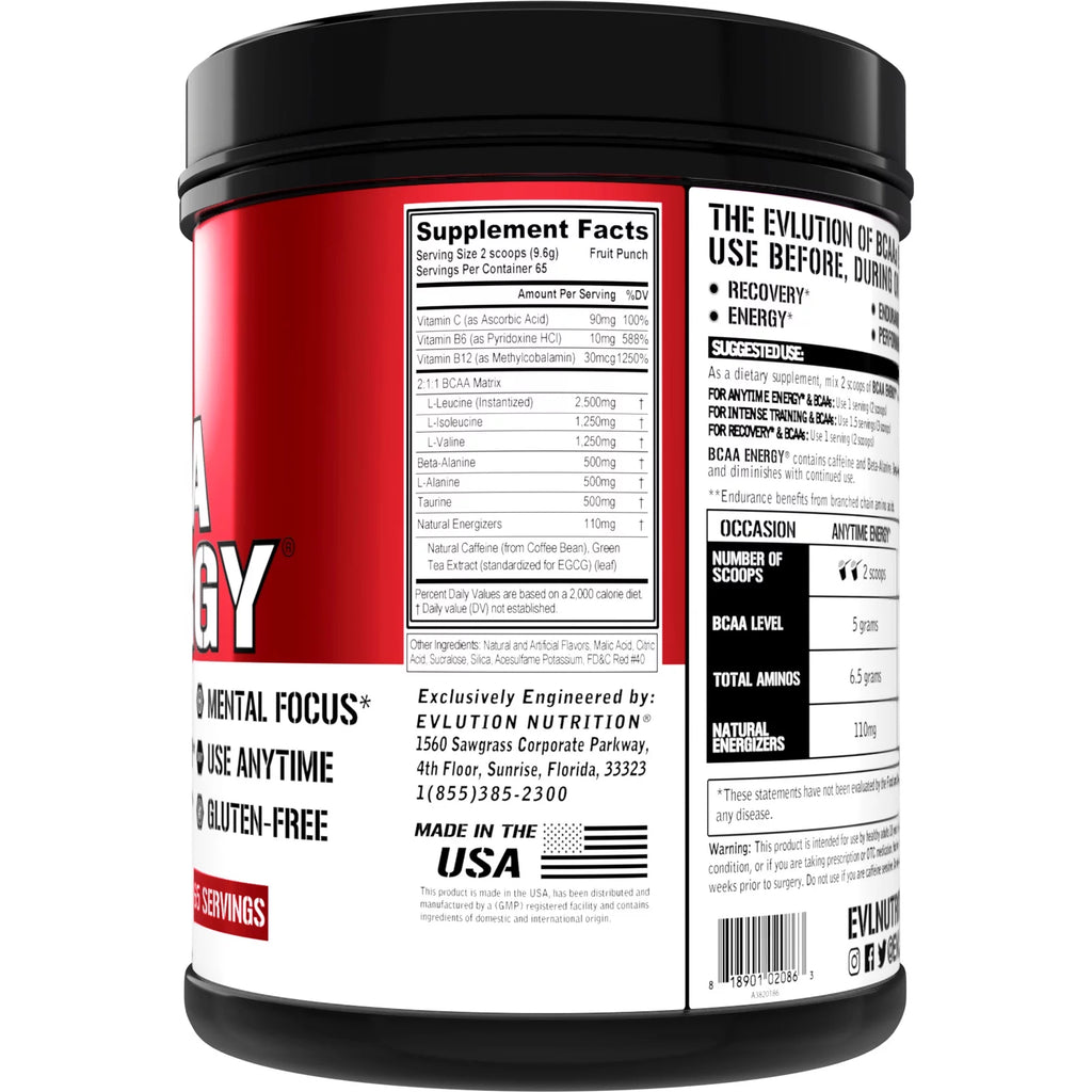 EVL BCAA Powder Fruit Punch 65 Servings B699085