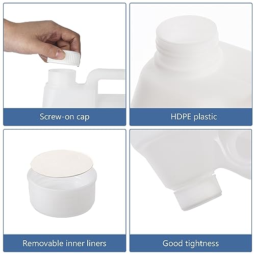 2.5 Gallon Clear Plastic Jugs with Lids, HDPE Containers F9409