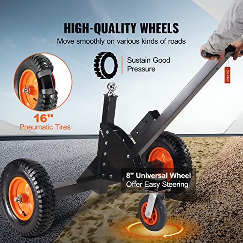 VEVOR Adjustable Trailer Dolly with 1-7/8" Hitch Ball and 10" Solid Tires C976