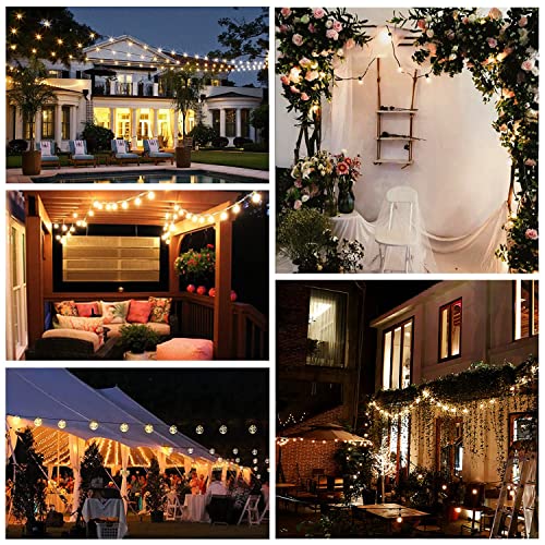 G40 LED Outdoor String Lights 30FT Connectable Waterproof with Remote I154