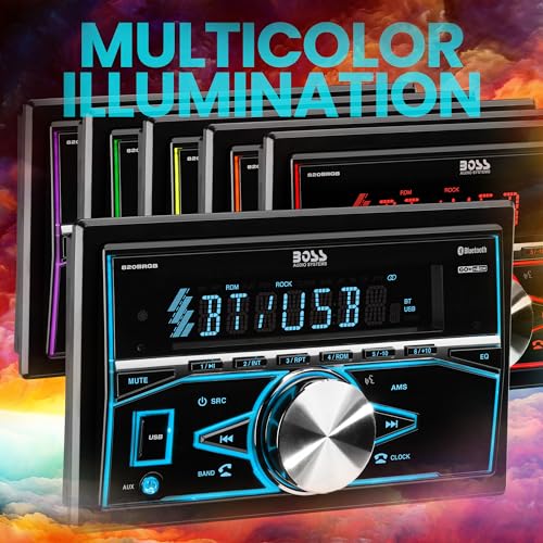 BOSS Audio Systems 820BRGB Double Din Car Stereo with Bluetooth M531780