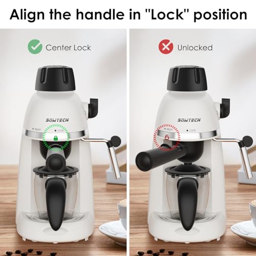 Espresso Coffee Machine with Milk Frother, 4 Cup, 800W, Black Q882
