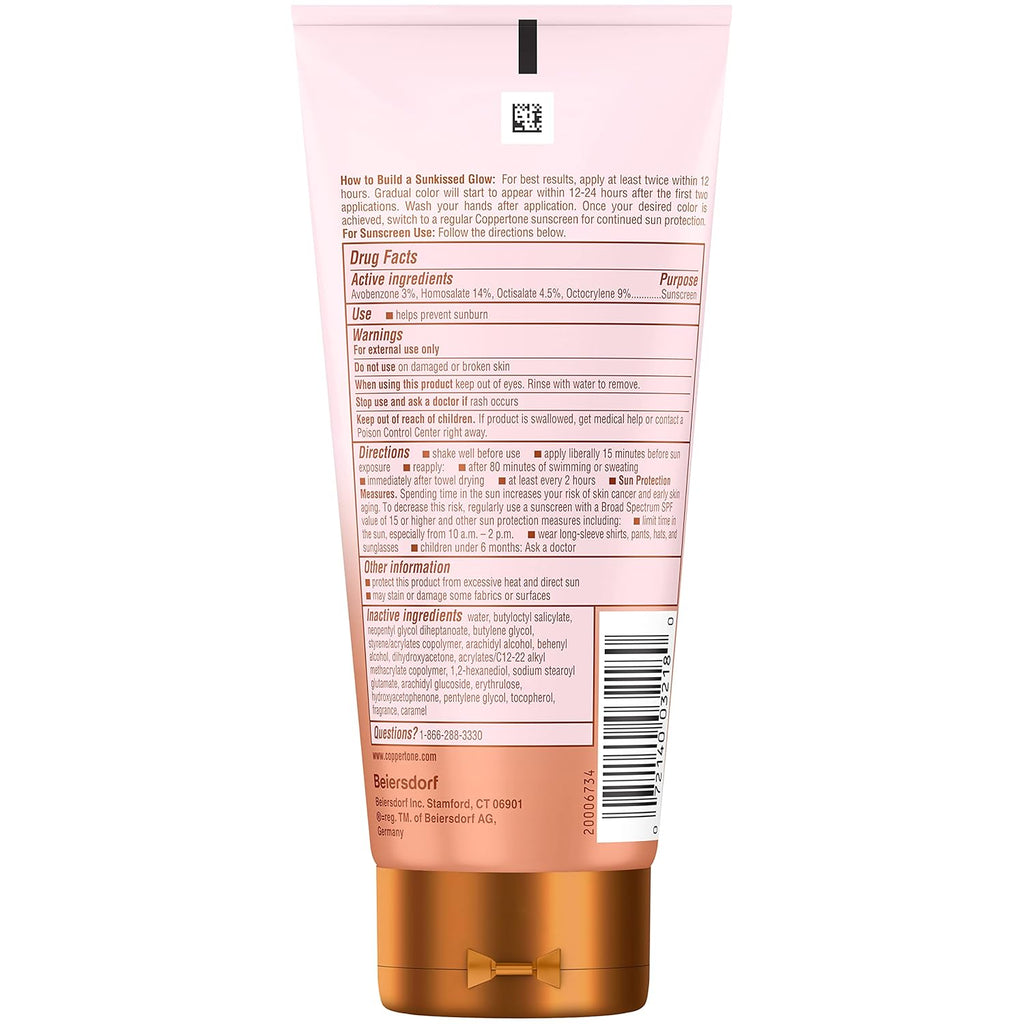Coppertone Glow Protect and Tan Sunscreen Lotion SPF 30, 5 Fl Oz U7433