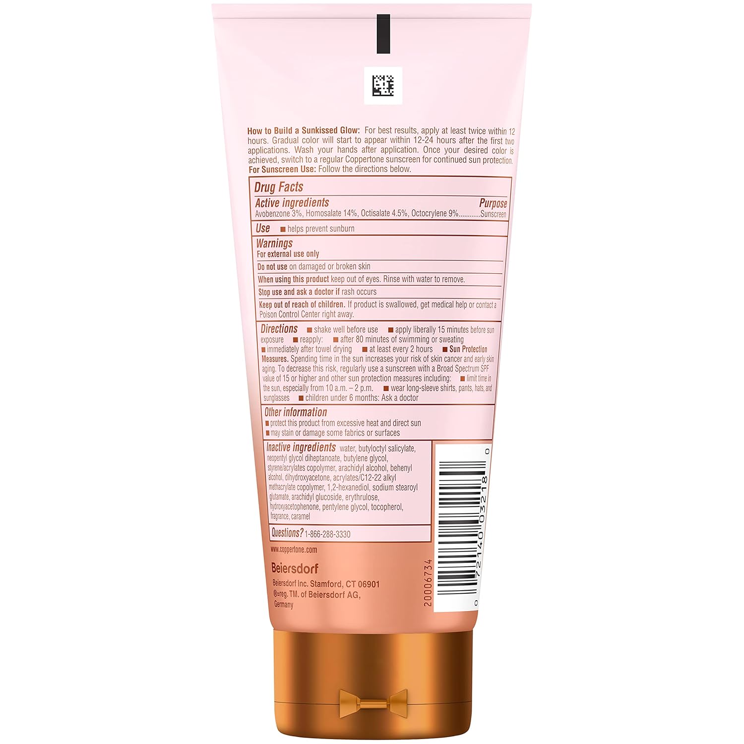 Coppertone Glow Protect and Tan Sunscreen Lotion SPF 30, 5 Fl Oz U7433