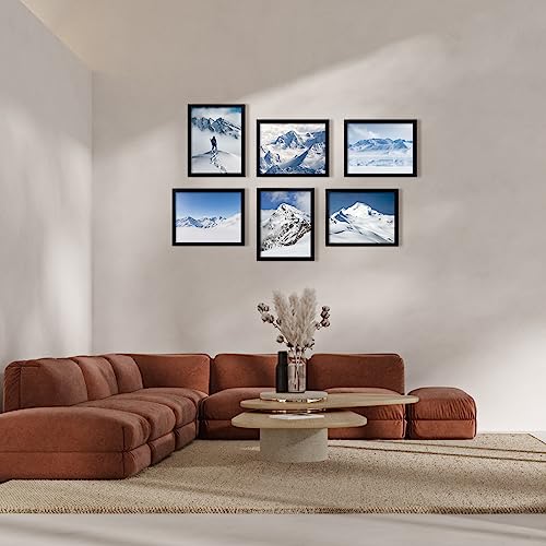 Egofine 8x10 Picture Frames Set of 6, Solid Wood with Plexiglass, White T6319