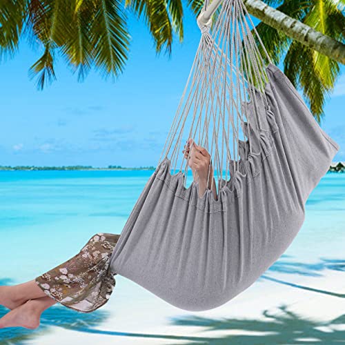 Y-STOP Hammock Chair Hanging Rope Swing with 2 Cushions, Beige I74503