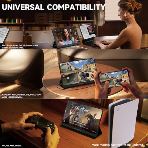 Portable Monitor 15.6 Inch 1080P IPS HDR USB HDMI for Laptop PC Mac G166