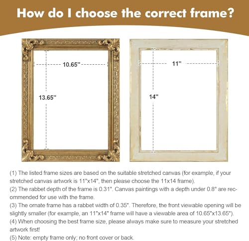 12x16 Wood Canvas Frame Gothic Ornate Black for Wall Art D3778