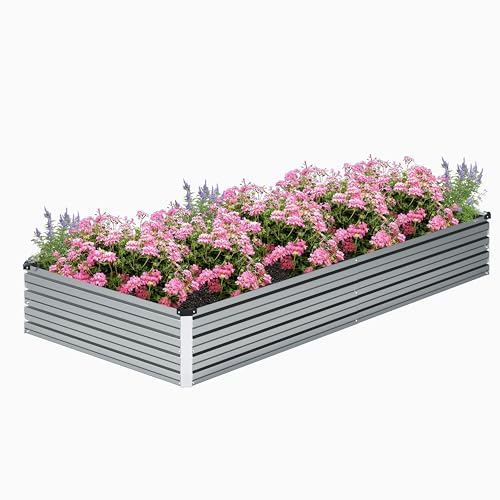 2PCS Galvanized Raised Garden Bed Kit, Metal Planter Box for Outdoor Planting Q36624