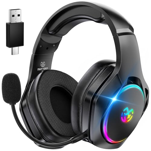 Wireless Gaming Headset for PS5 PS4 PC Switch, 2.4GHz USB & Type-C, 7.1 Surround Sound Q2564