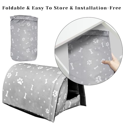 Fhiny Stray Cats Shelter Waterproof Outdoor Cat House Foldable Warm Pet Cave for Winter Black F12955