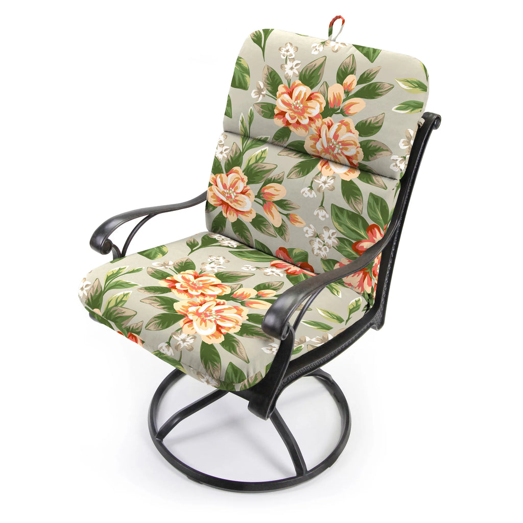 Jordan Manufacturing Tori Cedar Grey Floral Outdoor Chair Cushion L174