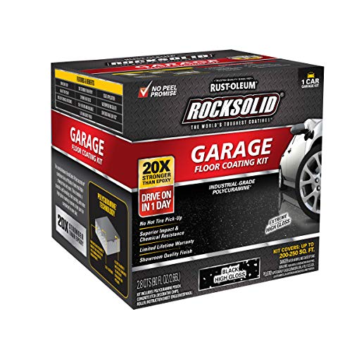 Rust-Oleum RockSolid Polycuramine Garage Floor Coating, 2.5 Car Kit, High Gloss Gray F2688