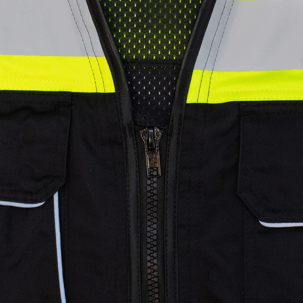 Fierce Safety SU500B Surveyors Class 1 Black Vest with Tablet Pocket A95997