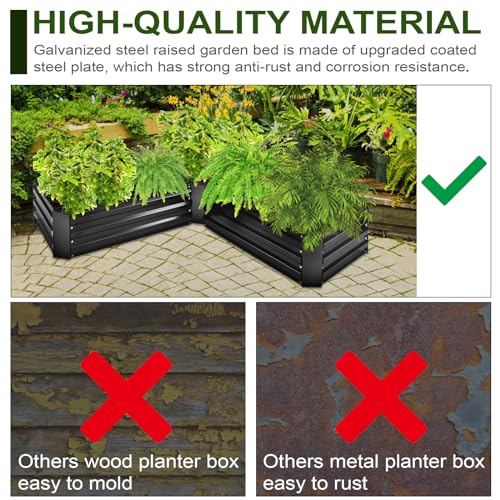 EDOSTORY Metal Raised Garden Bed Kit 8x4x2ft Galvanized Planter Box Outdoor V763