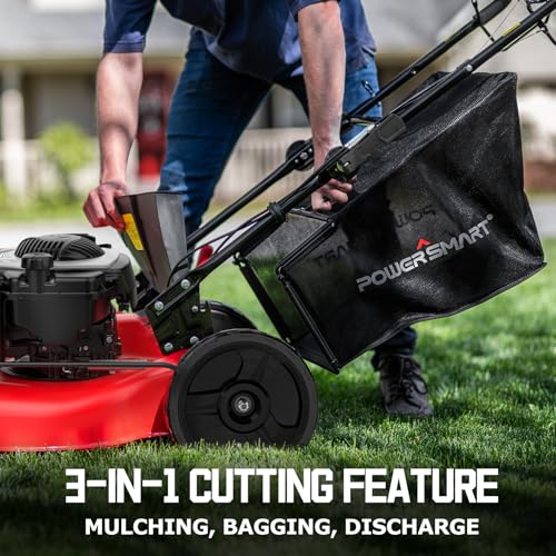 PowerSmart Gas Lawn Mower 21-Inch Steel Deck, 140cc Briggs and Stratton Engine G51848