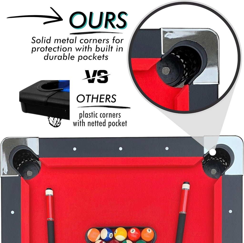 6 FT Portable Pool Table Set with Accessories A7971